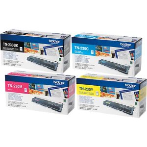 Original Brother Toner TN-230 CMYK, Mixpack, schwarz, cyan, magenta, gelb Original Brother Toner TN-230 CMYK, Mixpack, schwarz, cyan, magenta, gelb