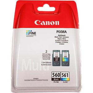 Original Canon Tintenpatronen PG-560/CL-561 CMYK, Multipack, schwarz, Tri-Colour