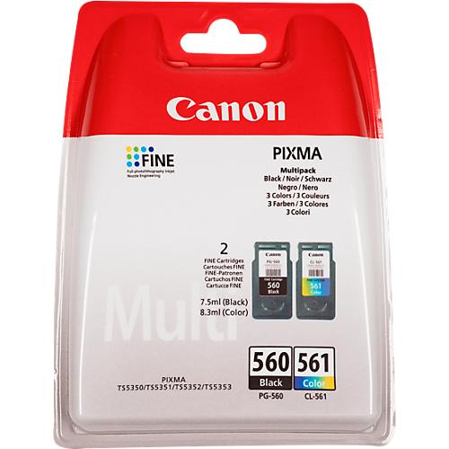 Original Canon Tintenpatronen PG-560/CL-561 CMYK, Multipack, schwarz, Tri-Colour