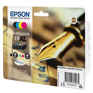 Original Epson Tintenpatronen 16XL CMYK, Mixpack, cyan, magenta, gelb, schwarz Original Epson Tintenpatronen 16XL CMYK, Mixpack, cyan, magenta, gelb, schwarz