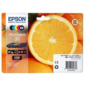 Original Epson Tintenpatronen 33 CMYK, Mixpack, cyan, magenta, gelb, schwarz Original Epson Tintenpatronen 33 CMYK, Mixpack, cyan, magenta, gelb, schwarz