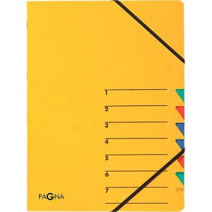 PAGNA Dokumentenmappe Easy, DIN A4, Gummizugverschluss, 7-teilig, gelb PAGNA Dokumentenmappe Easy, DIN A4, Gummizugverschluss, 7-teilig, gelb