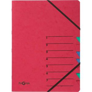 PAGNA Dokumentenmappe Easy, DIN A4, Gummizugverschluss, 7-teilig, rot PAGNA Dokumentenmappe Easy, DIN A4, Gummizugverschluss, 7-teilig, rot