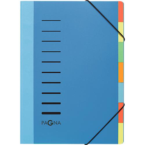 PAGNA Pultordner Color, für DIN A4, 7 Fächer, Polypropylen, blau
