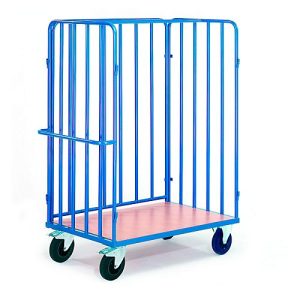 Paketwagen mit Längswänden, 1 Rückwand, 1000 x 670 mm Paketwagen mit Längswänden, 1 Rückwand, 1000 x 670 mm