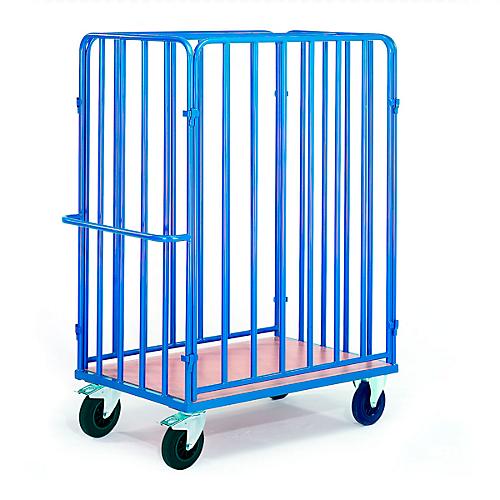 Paketwagen mit Längswänden, 1 Rückwand und 1 Vorderwand, 1000 x 640 mm