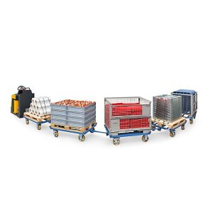 Paletten-Fahrgestell, mit Rollen, Routenzug für Gitterboxen und Flachpaletten Paletten-Fahrgestell, mit Rollen, Routenzug für Gitterboxen und Flachpaletten