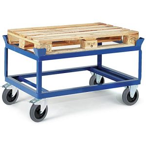 Paletten-Fahrgestell, mit verschweißter erhöhter Ladefläche, Elastik-Vollgummireifen, 1230 x 830 mm Paletten-Fahrgestell, mit verschweißter erhöhter Ladefläche, Elastik-Vollgummireifen, 1230 x 830 mm