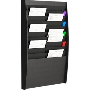 Paperflow Prospekt-Wandhalter A4, 2×10 Fächer, schwarz Paperflow Prospekt-Wandhalter A4, 2×10 Fächer, schwarz