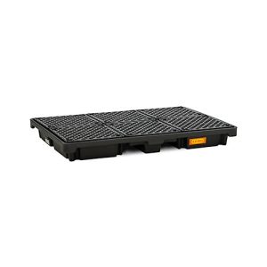 PE-Auffangwanne CEMO 220/6, mit 6 PE-Gitterrosten, B 1860 x T 1260 x H 200 mm, 220 l, für 6 x 200 l Fässer, bis 1800 kg PE-Auffangwanne CEMO 220/6, mit 6 PE-Gitterrosten, B 1860 x T 1260 x H 200 mm, 220 l, für 6 x 200 l Fässer, bis 1800 kg