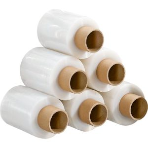 PE-Mini-Stretchfolie, Stärke 10 µm, transparent, 6 Rollen mit jeweils L 150 lfm x B 100 mm PE-Mini-Stretchfolie, Stärke 10 µm, transparent, 6 Rollen mit jeweils L 150 lfm x B 100 mm