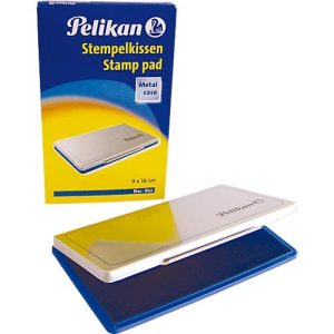 Pelikan Stempelkissen Gr. Nr. 1, für Gummi- und Polymerstempel, in Metallicgehäuse, 90 x 160 mm, blau Pelikan Stempelkissen Gr. Nr. 1, für Gummi- und Polymerstempel, in Metallicgehäuse, 90 x 160 mm, blau