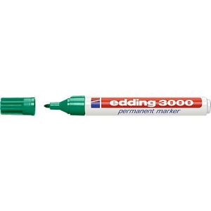 Permanentmarker edding 3000, Rundspitze, licht- & abriebsbeständig, 1 Stück, grün Permanentmarker edding 3000, Rundspitze, licht- & abriebsbeständig, 1 Stück, grün
