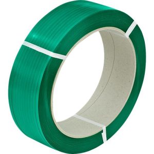 PET Polyesterband, L 1500 m x B 15,5 mm, Stärke 0,9 mm, Kern-Ø 406 mm, bis 534 kg, 100 % Recyclingmaterial, grün, geprägt PET Polyesterband, L 1500 m x B 15,5 mm, Stärke 0,9 mm, Kern-Ø 406 mm, bis 534 kg, 100 % Recyclingmaterial, grün, geprägt