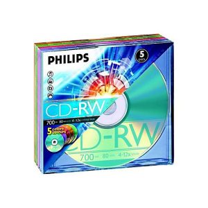Philips – 5 x CD-RW – 700 MB (80 Min) 4x – 12x – Slim Jewel Case Philips – 5 x CD-RW – 700 MB (80 Min) 4x – 12x – Slim Jewel Case