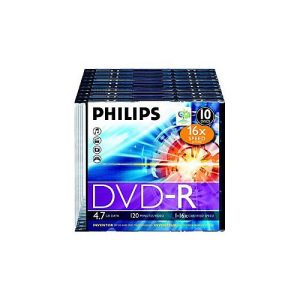 Philips DM4S6S10F – 10 x DVD-R – 4.7 GB (120 Min.) 16x – Slim Jewel Case Philips DM4S6S10F – 10 x DVD-R – 4.7 GB (120 Min.) 16x – Slim Jewel Case