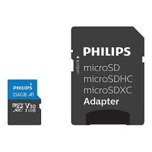 Philips Ultra Pro FM25MP65B – Flash-Speicherkarte (SD-Adapter inbegriffen) – 256 GB – A1 / Video Class V30 / UHS-I U3 / Class10 – microSDXC Philips Ultra Pro FM25MP65B – Flash-Speicherkarte (SD-Adapter inbegriffen) – 256 GB – A1 / Video Class V30 / UHS-I U3 / Class10 – microSDXC