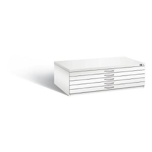 Planschrank aus Stahl, für Formate bis DIN A0, 5 Schubladen Planschrank aus Stahl, für Formate bis DIN A0, 5 Schubladen