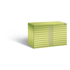 Planschrank aus Stahl, für Formate bis DIN A1, 10 Schubladen Planschrank aus Stahl, für Formate bis DIN A1, 10 Schubladen