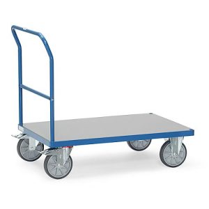 Plattformwagen fetra®, Schiebebügel, Lenk- & Bockrollen, bis 600 kg, Ladefläche aus Hart-PVC mit L 1000 x B 700 mm Plattformwagen fetra®, Schiebebügel, Lenk- & Bockrollen, bis 600 kg, Ladefläche aus Hart-PVC mit L 1000 x B 700 mm
