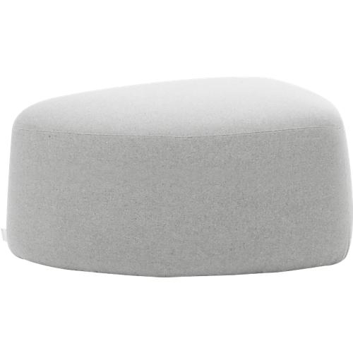 Polstermöbel Leyform GOGO Pouf, mittel, oval, B 980 x T 910 x H 440 mm, mit Gleitern, Stoffbezug, hellgrau