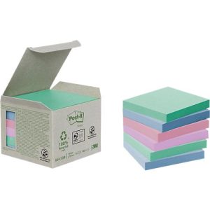 Post-it® Haftnotizen, Recycling-Papier, 76 mm x 76 mm, 6 x 100 Blatt, farbig Post-it® Haftnotizen, Recycling-Papier, 76 mm x 76 mm, 6 x 100 Blatt, farbig