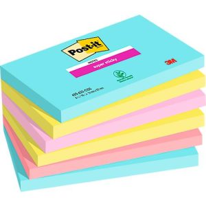 Post-it® Super Sticky Z-Notes Cosmic 655-6SS-COS, 127 x 76 mm, farbig, 6 Blöcke á 90 Blatt Post-it® Super Sticky Z-Notes Cosmic 655-6SS-COS, 127 x 76 mm, farbig, 6 Blöcke á 90 Blatt