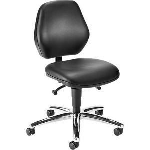 Praxisdrehstuhl bimos, mit Rollen, für Labore & hygienekritische Bereiche, höhenverstellbar, B 460 x T 440 x H 470-610 mm, Kunstleder, schwarz Praxisdrehstuhl bimos, mit Rollen, für Labore & hygienekritische Bereiche, höhenverstellbar, B 460 x T 440 x H 470-610 mm, Kunstleder, schwarz