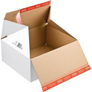 Premium-Blitzbodenkarton ColomPac CP 155.155, B 189 x T 154 x H 131 mm, Z-Faltung, Selbstklebeverschluss, weiß, 20 Stück Premium-Blitzbodenkarton ColomPac CP 155.155, B 189 x T 154 x H 131 mm, Z-Faltung, Selbstklebeverschluss, weiß, 20 Stück