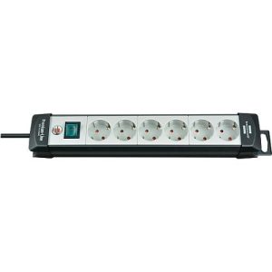 Premium-Line Steckdosenleisten, 6-fach, schwarz/lichtgrau Premium-Line Steckdosenleisten, 6-fach, schwarz/lichtgrau
