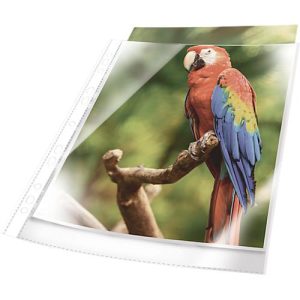 Prospekthüllen, DIN A4, glasklar, dokumentenecht, verstärkte Universallochung, mit weißem Rand, 10 Stück Prospekthüllen, DIN A4, glasklar, dokumentenecht, verstärkte Universallochung, mit weißem Rand, 10 Stück