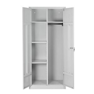 Putzmittelschrank, B 800 mm, 4 Böden, kompl. Mitteltrennwand, abschließbar, lichtgrau RAL 7035/lichtgrau RAL 7035 Putzmittelschrank, B 800 mm, 4 Böden, kompl. Mitteltrennwand, abschließbar, lichtgrau RAL 7035/lichtgrau RAL 7035