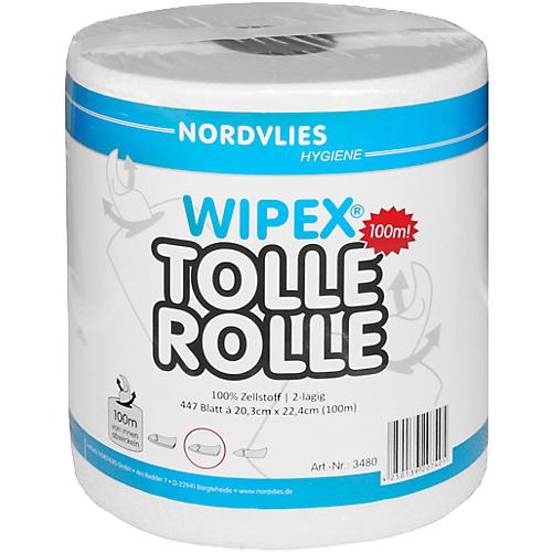 Putztuchrolle Wipex Tolle Rolle , 2-lagig, weiß, 447 Blatt pro Rolle, 6 Rollen je Karton