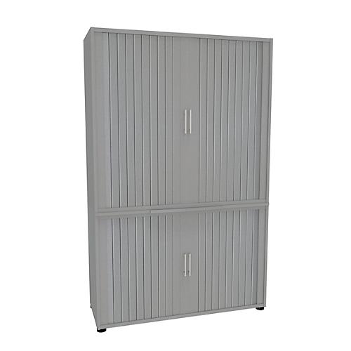 Querrollladenschrank, zweiteilig, B 1200 mm, 5 OH, silber