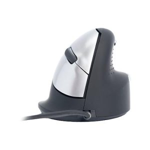 R-Go HE Mouse Ergonomische Maus, Mittel (165-195mm), rechtshändig, drahtgebundenen – Maus – USB – Schwarz/Silber