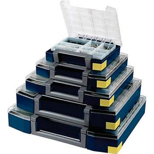 Raaco Sortimentskoffer Boxxser 55 4×4-9, mit 9 Einsätzen, B 241 x T 225 x H 55 mm, aus Polycarbonat/Polypropylen, transparent/blau Raaco Sortimentskoffer Boxxser 55 4×4-9, mit 9 Einsätzen, B 241 x T 225 x H 55 mm, aus Polycarbonat/Polypropylen, transparent/blau