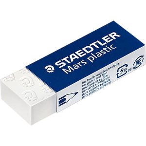 Radierer STAEDTLER Mars plastic, alterungsbeständig, geringe Krümelbildung, B 22 x T 12 x H 65 mm, weiß