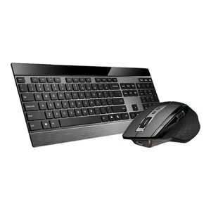 Rapoo 9900M – Tastatur-und-Maus-Set – kabellos – 2.4 GHz, Bluetooth 4.0, Bluetooth 3.0 – Niederländisch – Schwarz