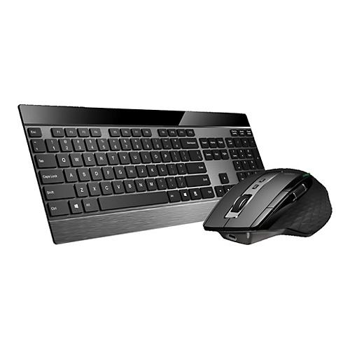 Rapoo 9900M - Tastatur-und-Maus-Set - kabellos - 2.4 GHz, Bluetooth 4.0, Bluetooth 3.0 - Niederländisch - Schwarz