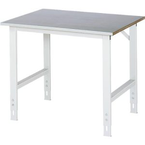 Rau Arbeitstisch Tom, manuell höhenverstellbar, 25 mm MDF-Platte mit Stahlblechbelag, bis 500 kg, B 1000 x T 800 x H 760-1080 mm, silber/lichtgrau Rau Arbeitstisch Tom, manuell höhenverstellbar, 25 mm MDF-Platte mit Stahlblechbelag, bis 500 kg, B 1000 x T 800 x H 760-1080 mm, silber/lichtgrau