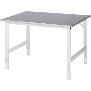 Rau Arbeitstisch Tom, manuell höhenverstellbar, 25 mm MDF-Platte mit Stahlblechbelag, bis 500 kg, B 1250 x T 1000 x H 760-1080 mm, silber/lichtgrau Rau Arbeitstisch Tom, manuell höhenverstellbar, 25 mm MDF-Platte mit Stahlblechbelag, bis 500 kg, B 1250 x T 1000 x H 760-1080 mm, silber/lichtgrau