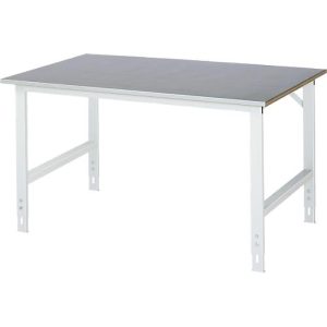 Rau Arbeitstisch Tom, manuell höhenverstellbar, 25 mm MDF-Platte mit Stahlblechbelag, bis 500 kg, B 1500 x T 1000 x H 760-1080 mm, silber/lichtgrau Rau Arbeitstisch Tom, manuell höhenverstellbar, 25 mm MDF-Platte mit Stahlblechbelag, bis 500 kg, B 1500 x T 1000 x H 760-1080 mm, silber/lichtgrau