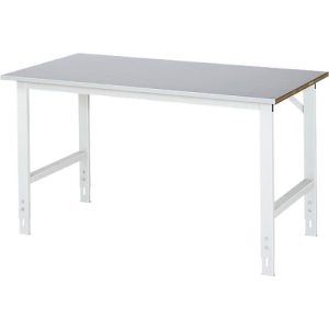 Rau Arbeitstisch Tom, manuell höhenverstellbar, 25 mm MDF-Platte mit Stahlblechbelag, bis 500 kg, B 1500 x T 800 x H 760-1080 mm, silber/lichtgrau Rau Arbeitstisch Tom, manuell höhenverstellbar, 25 mm MDF-Platte mit Stahlblechbelag, bis 500 kg, B 1500 x T 800 x H 760-1080 mm, silber/lichtgrau