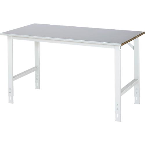 Rau Arbeitstisch Tom, manuell höhenverstellbar, 25 mm MDF-Platte mit Stahlblechbelag, bis 500 kg, B 1500 x T 800 x H 760-1080 mm, silber/lichtgrau