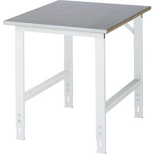 Rau Arbeitstisch Tom, manuell höhenverstellbar, 25 mm MDF-Platte mit Stahlblechbelag, bis 500 kg, B 750 x T 1000 x H 760-1080 mm, silber/lichtgrau Rau Arbeitstisch Tom, manuell höhenverstellbar, 25 mm MDF-Platte mit Stahlblechbelag, bis 500 kg, B 750 x T 1000 x H 760-1080 mm, silber/lichtgrau