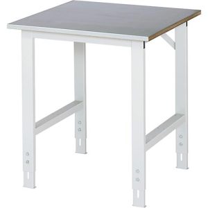 Rau Arbeitstisch Tom, manuell höhenverstellbar, 25 mm MDF-Platte mit Stahlblechbelag, bis 500 kg, B 750 x T 800 x H 760-1080 mm, silber/lichtgrau Rau Arbeitstisch Tom, manuell höhenverstellbar, 25 mm MDF-Platte mit Stahlblechbelag, bis 500 kg, B 750 x T 800 x H 760-1080 mm, silber/lichtgrau
