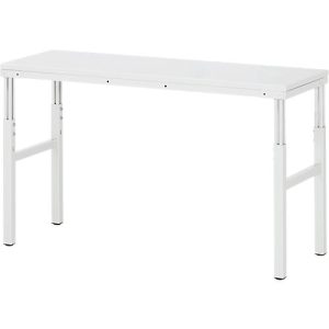 Rau Basistisch Serie E, manuell höhenverstellbar, 22 mm Spanplatte mit Melaminbelag, bis 450 kg, B 1500 x T 700 x H 650-1000 mm, lichtgrau Rau Basistisch Serie E, manuell höhenverstellbar, 22 mm Spanplatte mit Melaminbelag, bis 450 kg, B 1500 x T 700 x H 650-1000 mm, lichtgrau