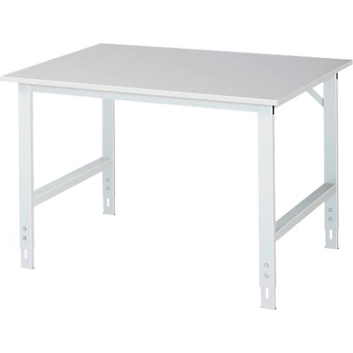 Rau ESD-Arbeitstisch Tom, manuell höhenverstellbar, 28 mm Spanplatte mit Melaminbelag, bis 500 kg, B 1250 x T 1000 x H 760-1080 mm, lichtgrau