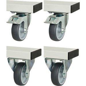 Rau Rollensatz für höhenverstellbare Arbeitstische Adlatus 300/600, 4 Lenkrollen mit Feststeller, Ø 100 mm, H 125 mm, TPR, grau Rau Rollensatz für höhenverstellbare Arbeitstische Adlatus 300/600, 4 Lenkrollen mit Feststeller, Ø 100 mm, H 125 mm, TPR, grau