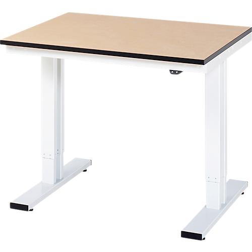 Rau Werktisch Adlatus, elektrisch höhenverstellbar, 22 mm MDF-Platte, bis 300 kg, B 1000 x T 800 x H 720-1120 mm, braun/lichtgrau